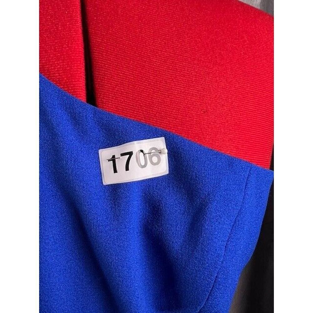 DRESS THE POPULATION Tiffany One-Shoulder Bow-Tie Midi Dress in Blue Size L NWT - Picture 7 of 7